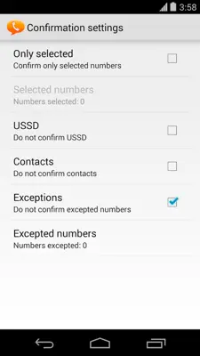 Call Confirm android App screenshot 1