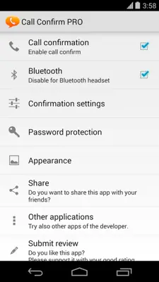 Call Confirm android App screenshot 3